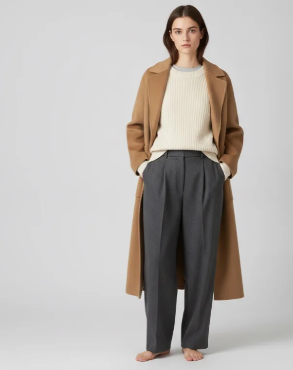 Try-on result: Camel and cream