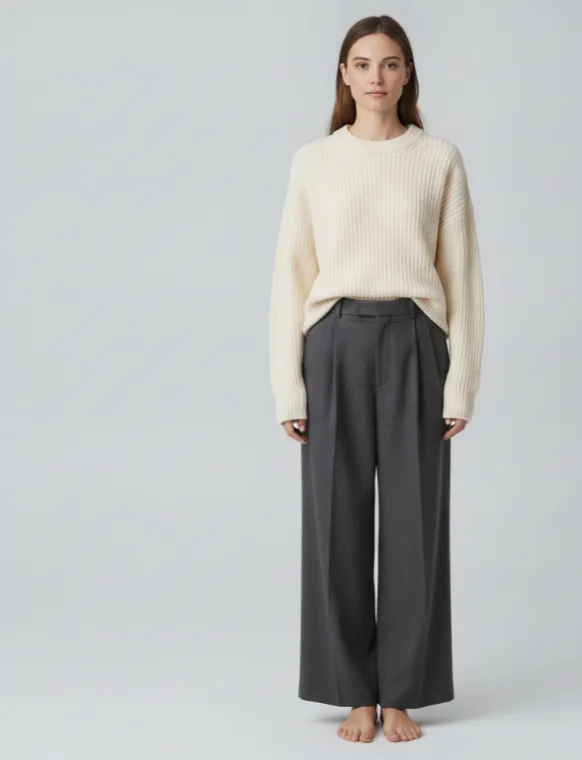 Try-on result: Knit and tailoring